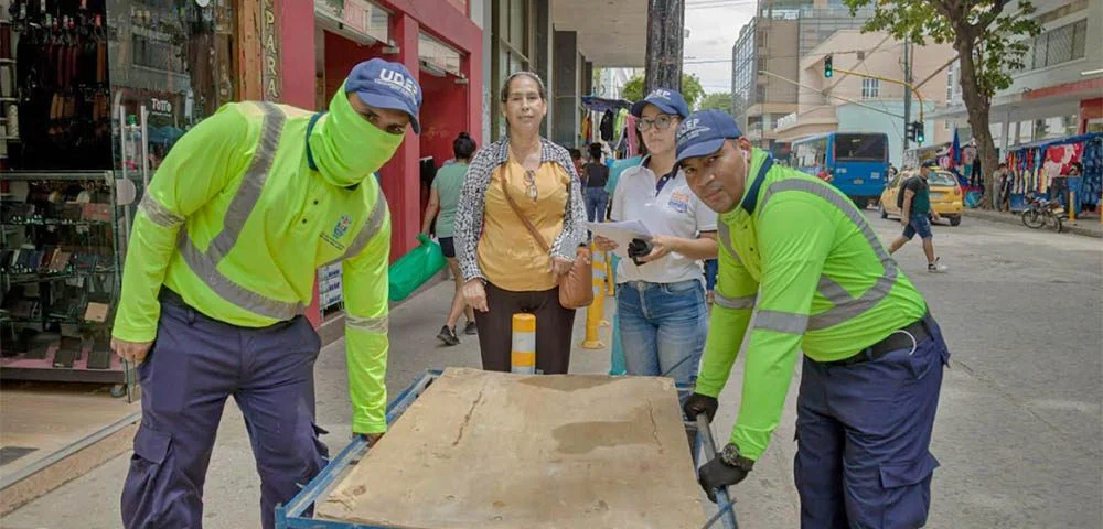 Recuperación espacio público carrera 5ta Santa Marta