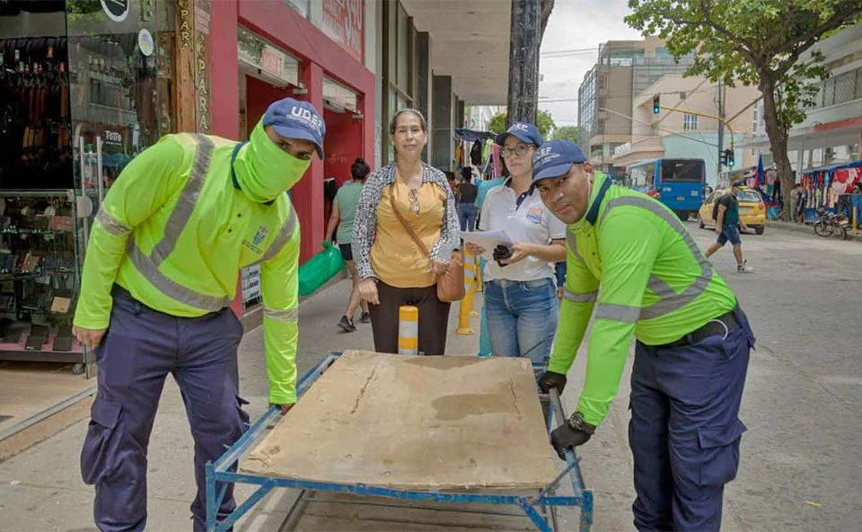 Recuperación espacio público carrera 5ta Santa Marta