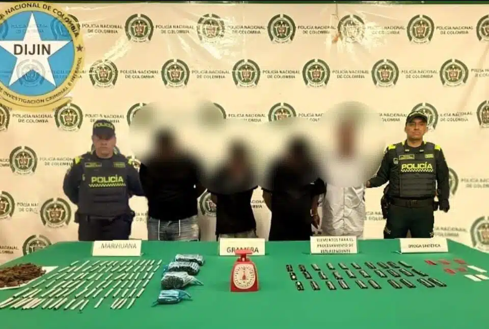 La Policía Metropolitana capturó 4 personas en flagrancia con estupefacientes en Santa Marta