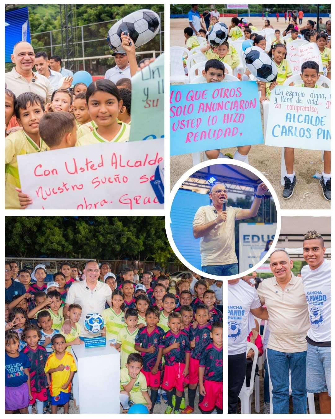 Alcalde Carlos Pinedo Cuello da inicio a la construcción del escenario recreodeportivo El Pando Sí Puede