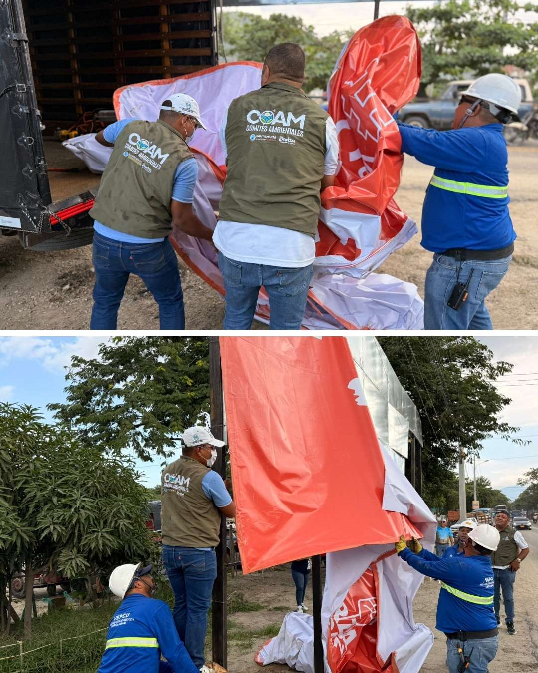 DADSA realiza desmonte de publicidad política ilegal que invade el espacio público en Santa Marta