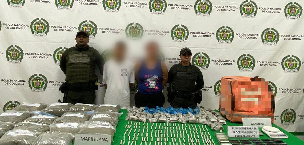 Operativo en Santa Marta deja dos capturados y la incautación de casi nueve kilos de marihuana