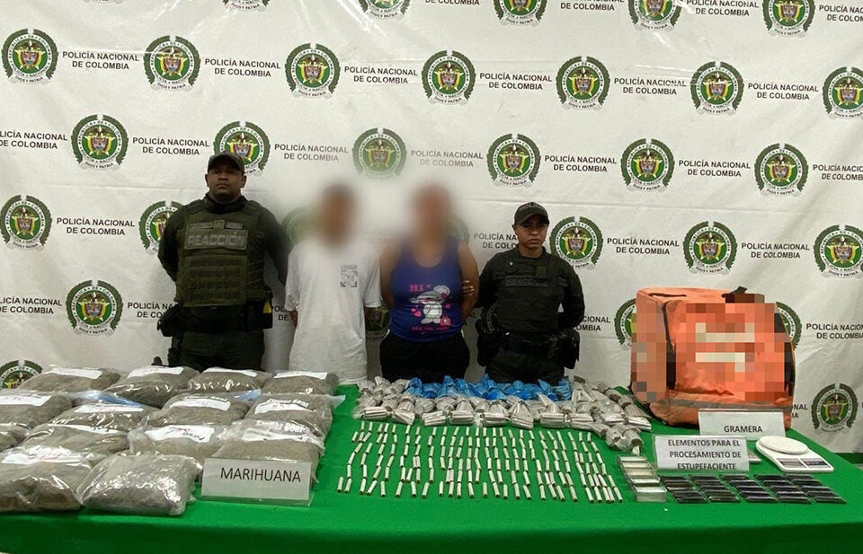 Operativo en Santa Marta deja dos capturados y la incautación de casi nueve kilos de marihuana
