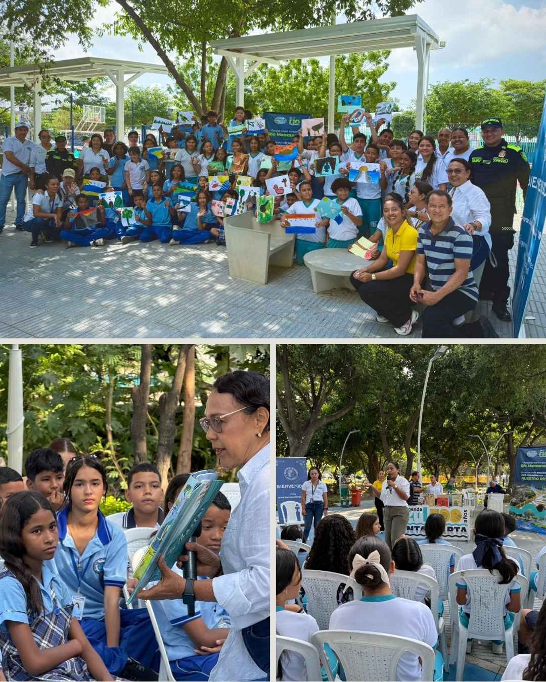 Corpamag y el Banco de la República impulsan la lectura en el Parque Lineal Ambiental para fomentar el cuidado del río Manzanares