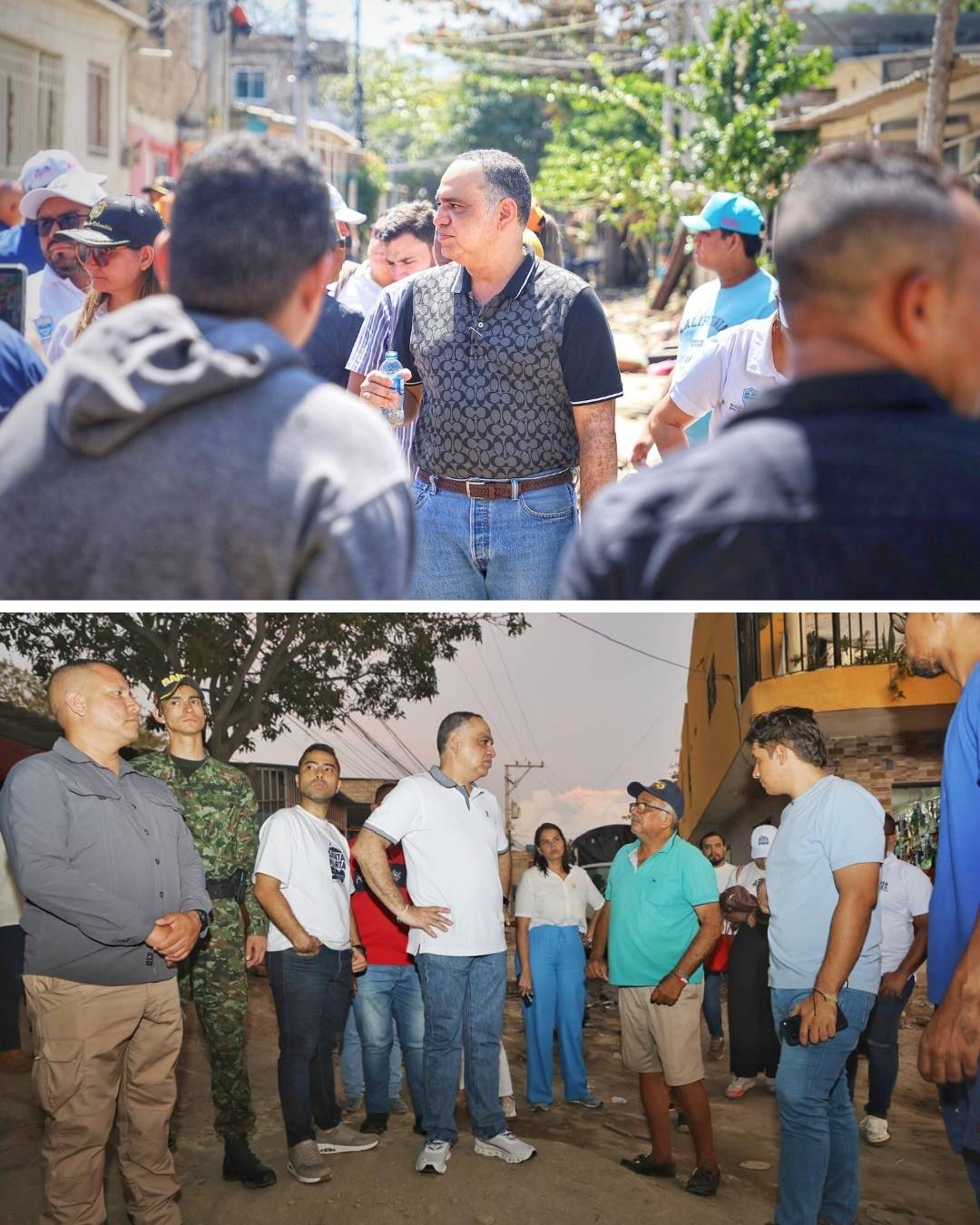 Alcalde Carlos Pinedo Cuello supervisa obras de pavimentación en Las Malvinas