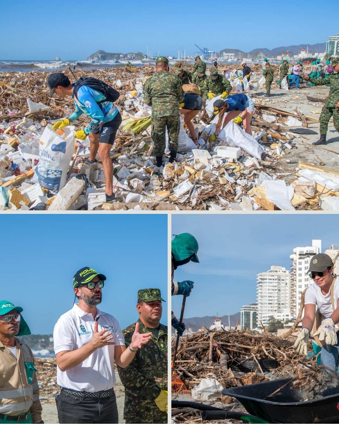 Alcaldía de Santa Marta lidera intervención en Playa Los Cocos tras emergencia ambiental
