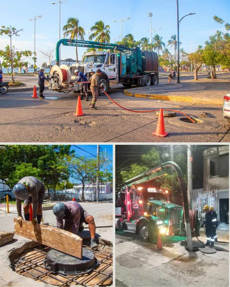 Essmar supera los 78.000 metros de redes limpiadas y avanza con obras de alcantarillado en Santa Marta