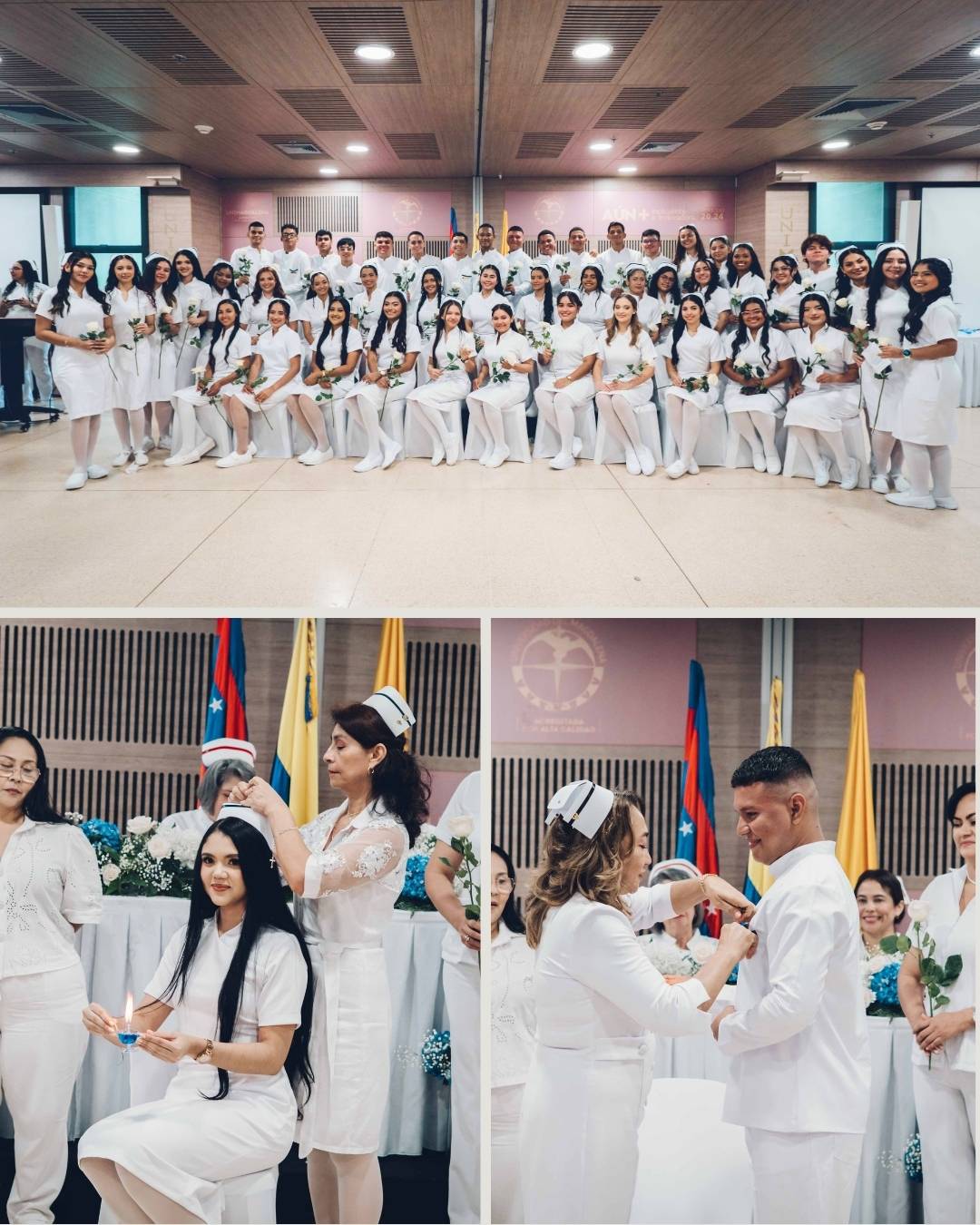 Futuros enfermeros de UNIMAGDALENA reciben el símbolo de la luz con vocación de servicio