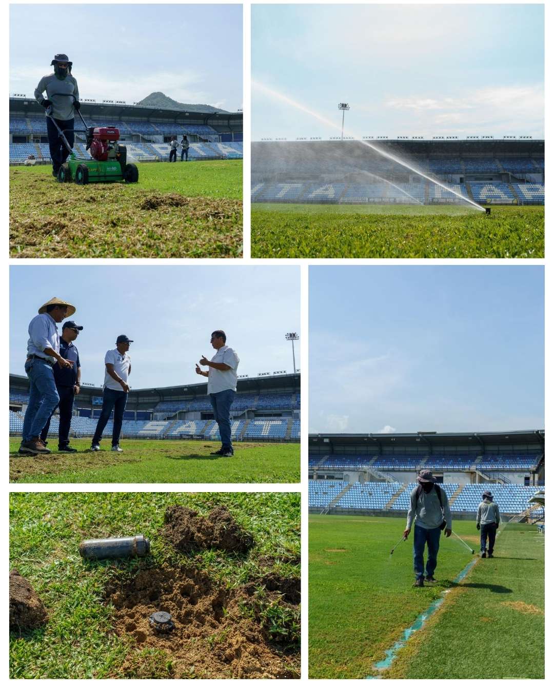 Alcaldía inicia intervención del gramado del Estadio Sierra Nevada con trabajos especializados