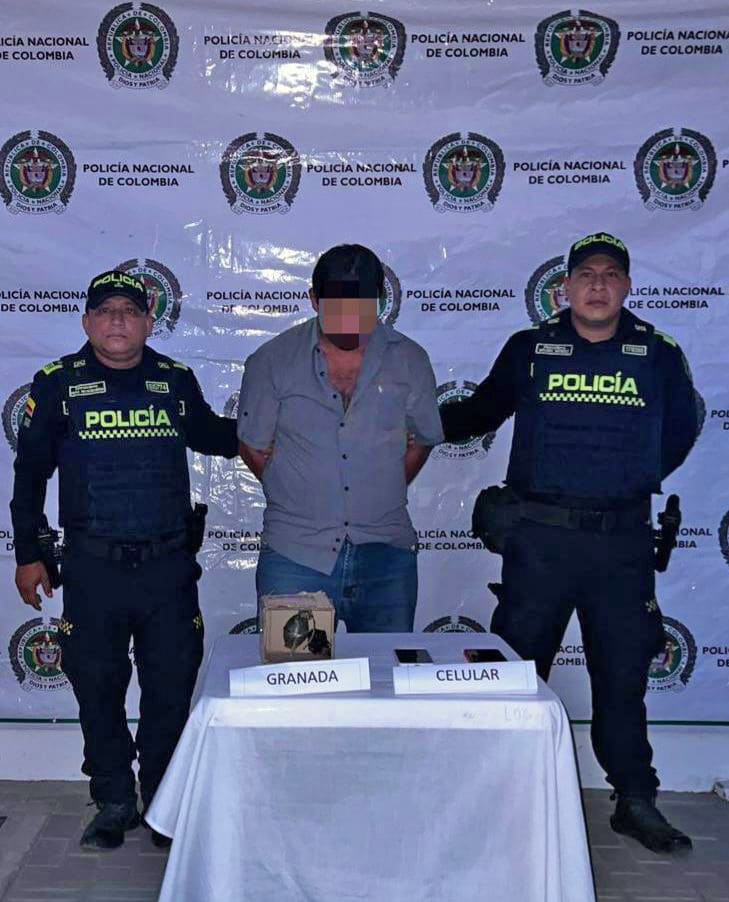 Capturan a hombre por secuestro y porte de granada tras operativo policial en Colombia