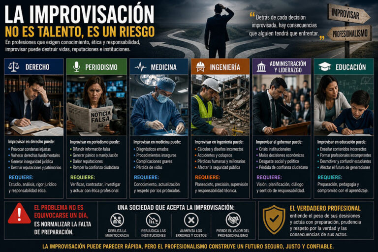 El peligro de la improvisación en profesiones que exigen responsabilidad y criterio_
