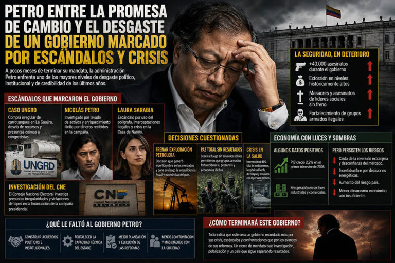 Petro entre la promesa de cambio y el desgaste de un gobierno marcado por escándalos y crisis