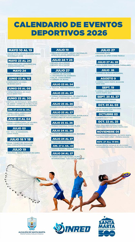 Santa Marta fortalece su liderazgo deportivo con el lanzamiento del Calendario de Eventos 2026_