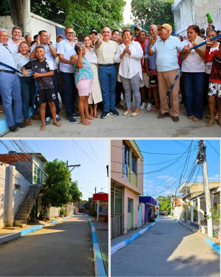 Alcalde Carlos Pinedo entrega 382 metros de pavimento rígido en Gaira