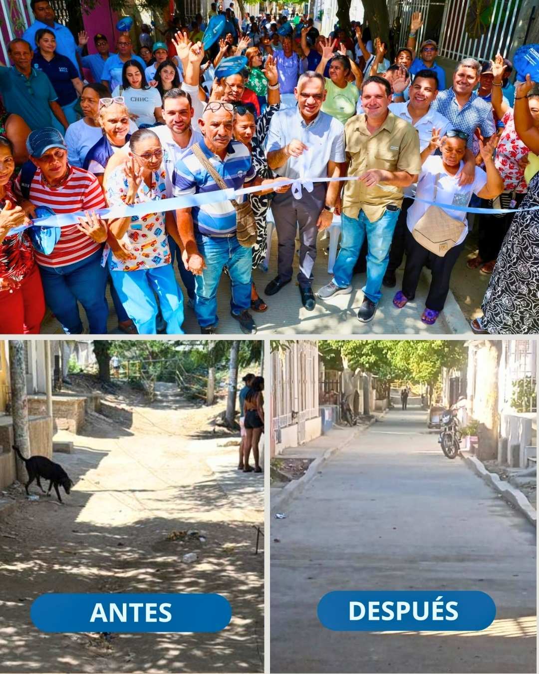 Alcalde Carlos Pinedo entrega calle pavimentada en el Simón Bolívar
