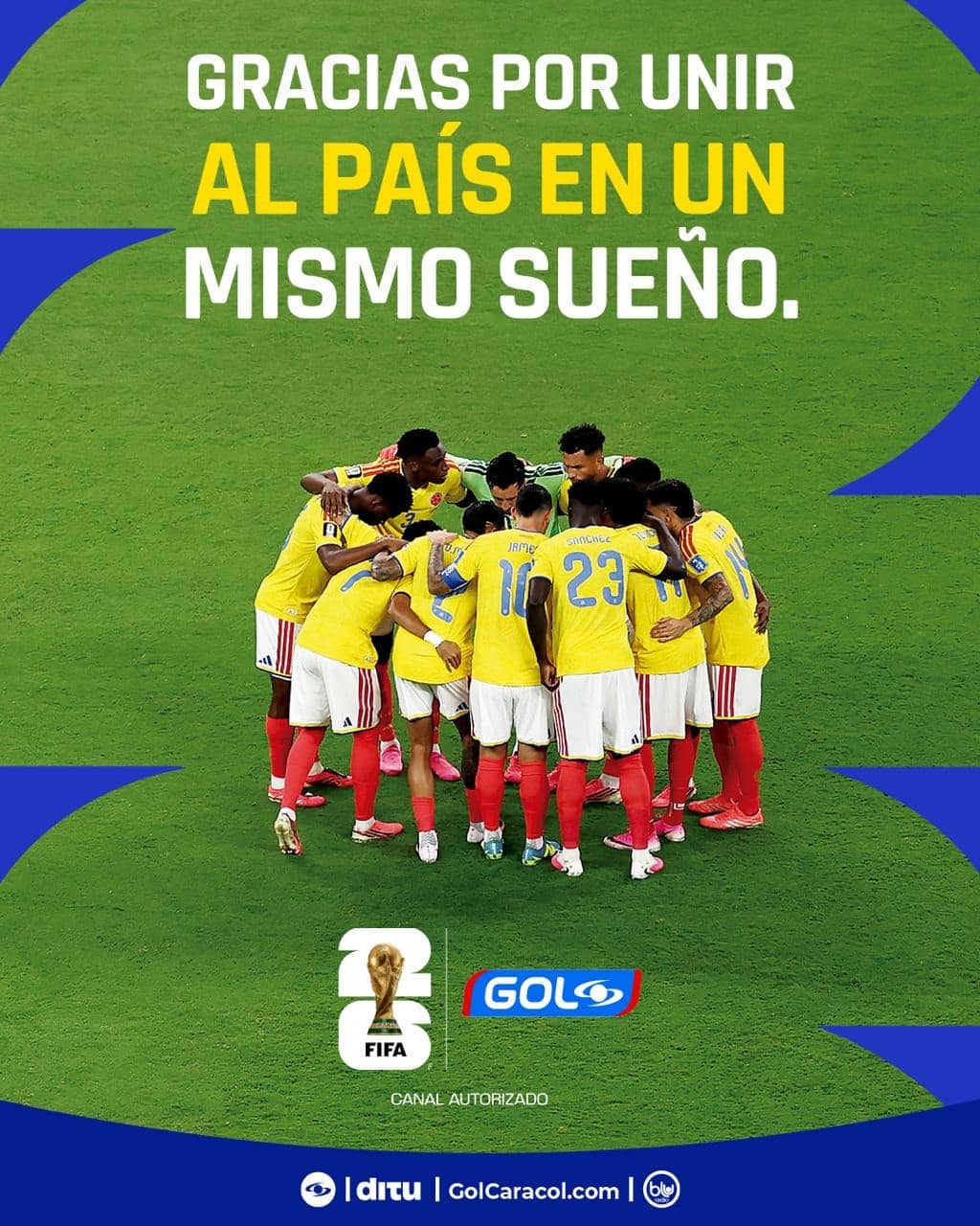 La selección Colombia unió a todo un país. Gracias, equipo por las alegrías