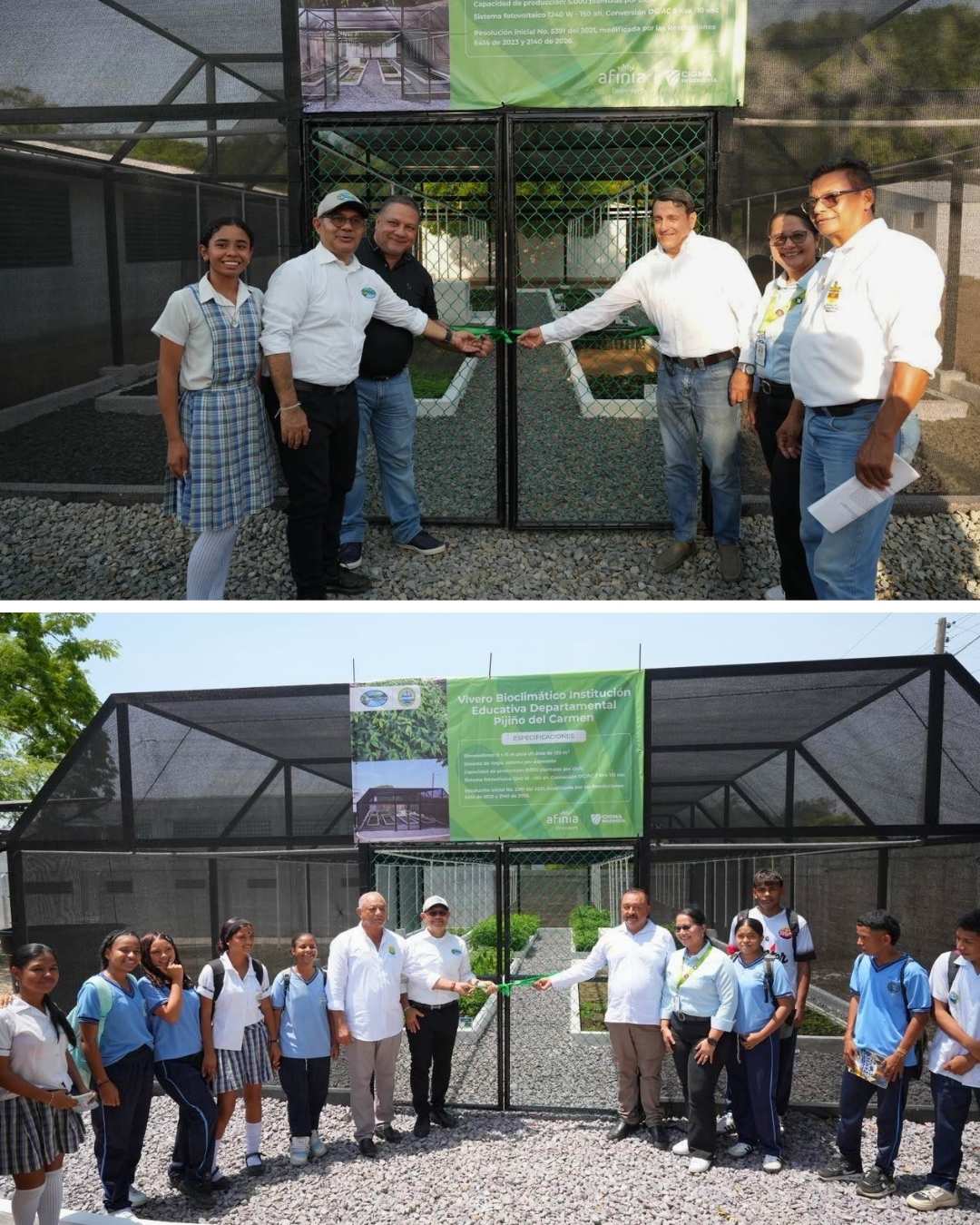 Corpamag entrega dos viveros bioclimáticos a instituciones educativas de Pijiño y Guamal