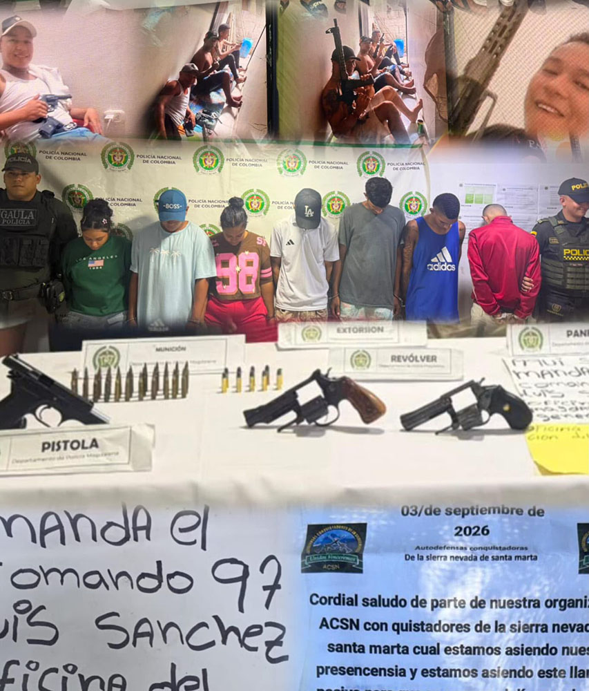 Golpe a la extorsión en Fundación deja siete capturados