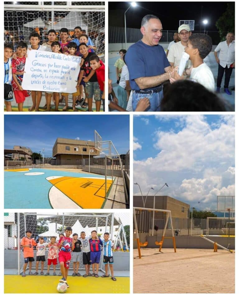 Alcalde Carlos Pinedo entrega nueva cancha múltiple en La Bolivariana