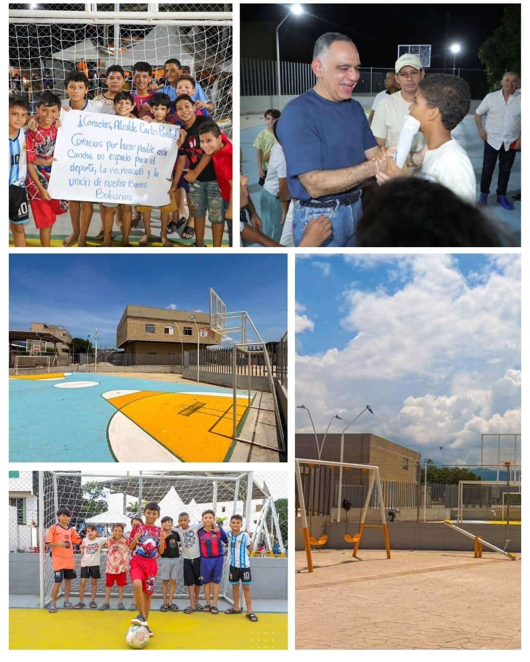 Alcalde Carlos Pinedo entrega nueva cancha múltiple en La Bolivariana