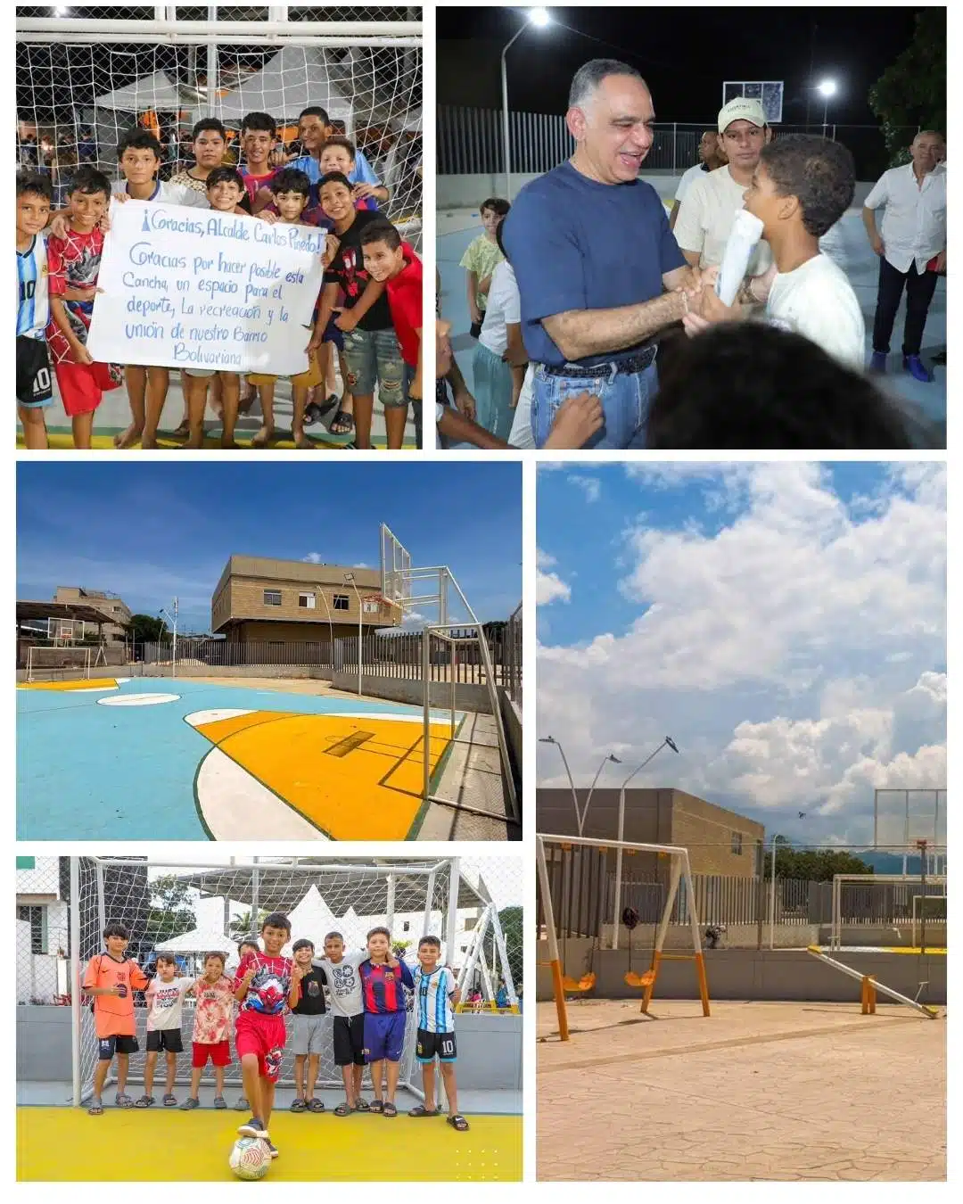 Alcalde Carlos Pinedo entrega nueva cancha múltiple en La Bolivariana