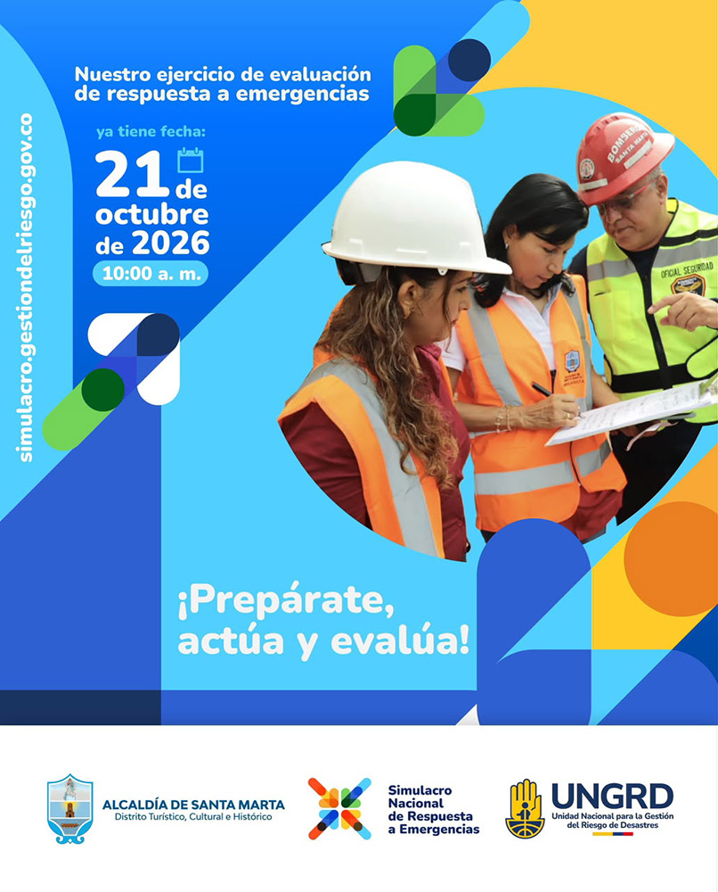 Santa Marta alista el Simulacro Nacional de Emergencias 2026